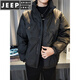 JEEP SPIRIT轻薄款金属灰羽绒服男外套立领袄子2025新款冬季羽绒衣外套帅 黑色 M 建议110斤以内