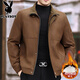 Playboy high-end down jacket men's autumn and winter new fashion suede jacket men's middle-aged warm 90 duck down jacket matt gray 4XL 195 size recommended weight 180Jin Jin equals 0.5kg -200Jin Jin equals 0.5kg