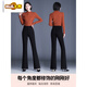 Sorrynam2025 new winter black boot-cut pants for women, new autumn and winter large size women's trousers, thickened flared trousers, elastic blazer, black trousers, spring and autumn style 2XL -30 size recommended weight -123 Jin Jin equals 0.5 kg -133 Jin Jin equals 0.5 kg