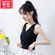 LangSha (LangSha) black short cross vest suspender women's 2024 spring and summer new style inner and outer design bottoming top black XL 105-114Jin Jin equals 0.5 kg