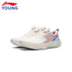 Li Ning (LI-NING) children's shoes spring new Zhinaku 3 running shoes for men and women, wear-resistant, non-slip, round toe, youth reflective low top, champagne white/fluorescent star purple/fluorescent light pink-2 35