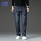 ROMON high-end jeans men's autumn and winter loose straight casual pants men's trendy versatile men's pants gray black blue 32