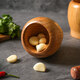 Sheli solid wood garlic mortar, log garlic masher, medicinal jar, wooden grinder, household chili garlic masher, medium size (with garlic masher)
