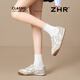 ZHR Zeze Dexun Shoes Women's 2026 Spring New Versatile Flat Bottom Light Fashion Casual Sports Shoes Women BT239 Beige 35
