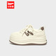 IEF/Aiyifu Casual Shoes 2025 Autumn and Winter New Fashion Niche Design Commuting Versatile Thick-soled White Shoes Rice Brown 39