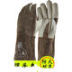 Jianyimao Hengtai welding protective gloves cowhide comfortable anti-scalding labor insurance insulation wear-resistant high temperature fireproof cord extension one size fits all Welding gloves fireproof cord double layer 2 pairs one size fits all