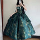 Chongyou lolita flower wedding evening dress female sexy student day adult ceremony annual meeting host princess dress green L