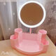 Yusen Yi mirror portable storage box integrated light mirror charging desktop desktop home dormitory dormitory mirror upgraded white three-color light charge plug-in free five times mirror