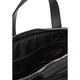 Calvin Klein Jeans men's briefcase large capacity multi-compartment removable shoulder strap front zipper bag black micrograin PU material Black SIZE 1