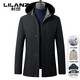 利郎（LILANZ）鹅绒羽绒服男士连帽中长款商务休闲冬季新款加厚爸爸冬装外套 灰绿 M 170