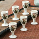 Fantasy goblet ceramic wine set wine pot wine glass wine cup household Chinese antique wine set wine pot ancient old-fashioned Li Bai Dou wine 9-piece set straight cup