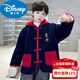 Disney boys Hanfu children's new coat Tang suit Chinese style thickened national style New Year's greetings coat plus velvet zodiac New Year tide New Year cotton coat red 160