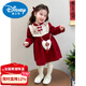 Disney Girls New Year Clothes Western Style New Year Clothes Chinese Style Dress Winter 2026 New Children's Winter Clothes Baby Girl Red Free Bag 90 cm