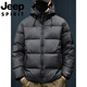 JEEP Jeep International Brand 2025 Новый пуховик мужской зимний с капюшоном Короткий повседневный свободный пуховик Carbon Grey Теплый пуховик L 125-145Jin Jin равен 0,5 кг