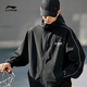 李宁（LI-NING）风衣外套男女同款荷叶防泼水防晒服夏季薄款户外反光夹克外套 黑色【锦纶UPF50+】AFDU695-1 M