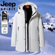 JEEP SPIRIT Красный пуховик Jeep International Brand, мужская утепленная теплая и морозоустойчивая куртка с капюшоном средней длины, зимний тренд, классический черный размер 2XL, подходит для веса 151-170Jin Jin, вес 0,5 кг.
