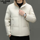 利郎商场同款男装立领羽绒服90白鸭绒加厚保暖冬季新款中青商务绅士外 宇宙黑 M 170
