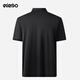 Edenbo (edenbo) shopping mall same style men's short-sleeved T-shirt summer new breathable casual versatile lapel polo shirt top men black M (165)