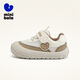 Minibala children's shoes, children's toddler shoes, spring new baby breathable lightweight sports shoes, infant and child anti-collision soft-soled mesh shoes, khaki size 23, suitable for feet 13.8-14.3cm long
