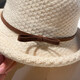 Woodpecker (TUCANO) bow-knot top hat for women in autumn and winter, versatile Japanese-style sunshade hat, rolled edge knitted woolen hat, fashionable face, millet white M (56-58cm)