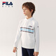 FILA antibacterial function FILA children's clothing long-sleeved 2026 spring new men's and older children's POLO shirts Jade White-WT 170