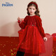 Disney (Disney) Girls Red Dress Winter New Children's Christmas Dress New Year Dress Girls Winter Dress Mesh Skirt Red 120
