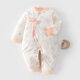 JOYNCLEON Newborn baby jumpsuit winter quilted warm crawling suit for men and women baby sweater infant and toddler outing suit 40g quilted onesie with flowers 73cm 6-9 months recommended weight 7.2-9kg