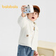 Balabala shopping mall same style children's long-sleeved shirt boys 2026 new spring pure cotton striped top shirt jacket white tone 00311 120