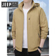 JEEP SPIRIT Jeep Men's Jacket Spring and Autumn Trendy Fashion Casual Loose Large Size Windproof Top Jacket Black M