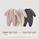 Bali Piggy baby quilted jumpsuit winter thickened warm cotton jacket newborn cotton clothes outing cotton coat winter baby clothes gray blue 59cm