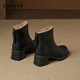 Daphne French High Heel Short Boots Women's Winter Velvet Thickened Snow Boots 2025 New Black Martin Slim Boots Black 35