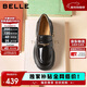 Belle Women's Shoes Loafers Women's British Small Leather Shoes 25 Autumn New Commuting Shoes JD007CM5 Black-Glossy 38