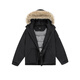 GROUND ZERO couple's large fur collar workwear style design 90 white duck down warm hooded down jacket black L