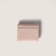 MiuMiu women's wallet with multiple card slots, bill compartment, inner pocket for storage, outer pocket, calfskin moire lining, nude color, one size fits all