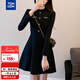 Tangshi 2025 autumn round neck long-sleeved dress, ladylike style, elegant, slim, versatile, ladylike, gentle and trendy