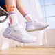 ANTA (ANTA) children's vitality running shoes girls' sports shoes 26 spring new dense mesh breathable simple student comfort permeable mesh ANTA white/light fog purple-5 34