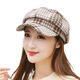 Shengluoke autumn and winter hat women ins retro beret Japanese sweet hat plaid versatile fashion student octagonal hat fashion coffee plaid one size