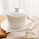 Tuojin household bone china water-proof bird's nest stew pot small ceramic steamed egg soup cup with lid white porcelain for one person 300ml tongue and mouth stew tongue and mouth stew pot 300ml
