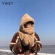 Viney hat, scarf and gloves all in one men's windproof winter warm boys' plush neck scarf and earmuffs three-piece set Brown Coffee gift for husband and boyfriend's birthday anniversary 2024 spring, summer, autumn and winter father