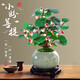 Bodhi Tree Potted Small Pan Bodhi Bonsai with Fruit Chinese Zen Desktop Decoration Indoor Creative Good Green Plant A Grade Multi-Fruit - Xiao Pan Bodhi (Lotus Purple Clay Pot + Bottom Support + Moss)