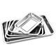 Extra thick 304 stainless steel square plate, rectangular plate, steamed rice plate, stainless steel tray, dumpling plate, barbecue plate, 60*40*4.8 deep plate, 1 piece, 60cm