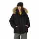 GROUND ZERO couple's large fur collar workwear style design 90 white duck down warm hooded down jacket black L