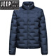 JEEP SPIRIT модная тонкая мужская куртка-пуховик с воротником-стойкой и подкладкой, зимняя новая легкая теплая мужская куртка темно-зеленого цвета M 170