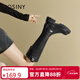 Zhuoshini thick-soled boots for women in autumn and winter plus velvet tall knight boots for small people, no more than knee boots, black 36