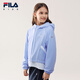FILA children's jacket 2026 spring new style girls' medium and large children's sports loose hooded top bright light blue-LB 130