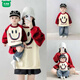 Wooden house parent-child outfits for autumn and winter photography for a family of three or four 2026 new red color mother-child mother-daughter baby one-piece family fashion apricot splicing burgundy (without velvet) 66 one-piece with hat
