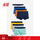 H&M children's clothing boys' underwear 7-pack autumn comfortable elastic waist boxer shorts 0748516 bright blue/orange 1 pair 130 130cm 70