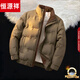 Hengyuanxiang 2026 new winter fashion short men's jacket down jacket light and warm thickened duck down stand collar phantom black quality L 100-120Jin Jin is equal to 0.5 kg national standard duck down