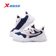 Xtep Children's Shoes Children's Leather Winter Warm Cotton Shoes Girls' Velvet Running Shoes Dark Blue/Xtep White/Water Pink 34