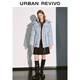 UR new winter women's casual hooded drawstring multi-pocket down jacket UYL150103 haze blue S
